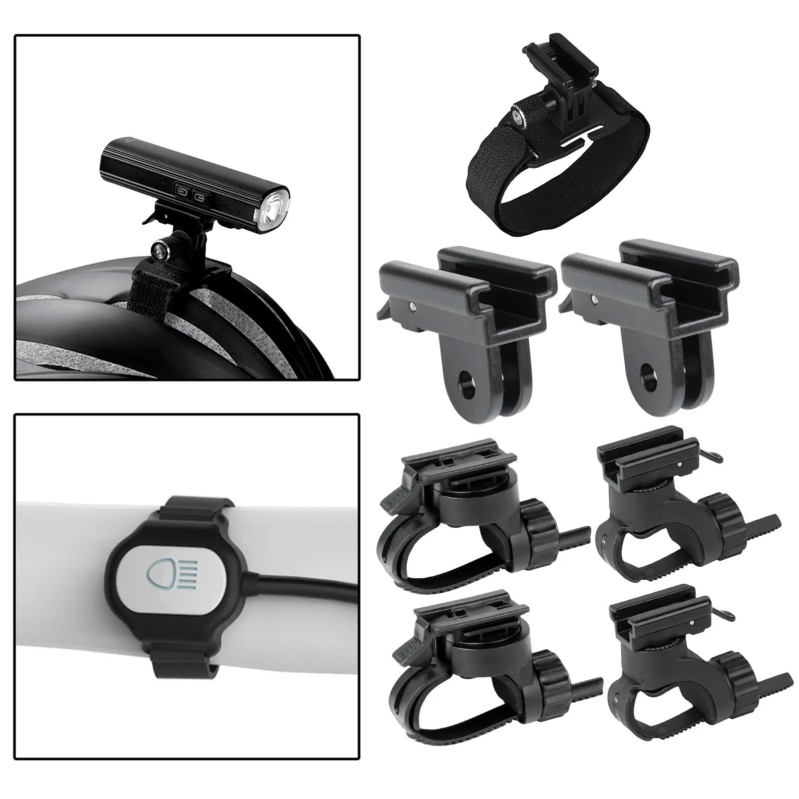 Bike Speedometer Holder Adjustable Flashlight Mount Cycling Helmet MTB Accs