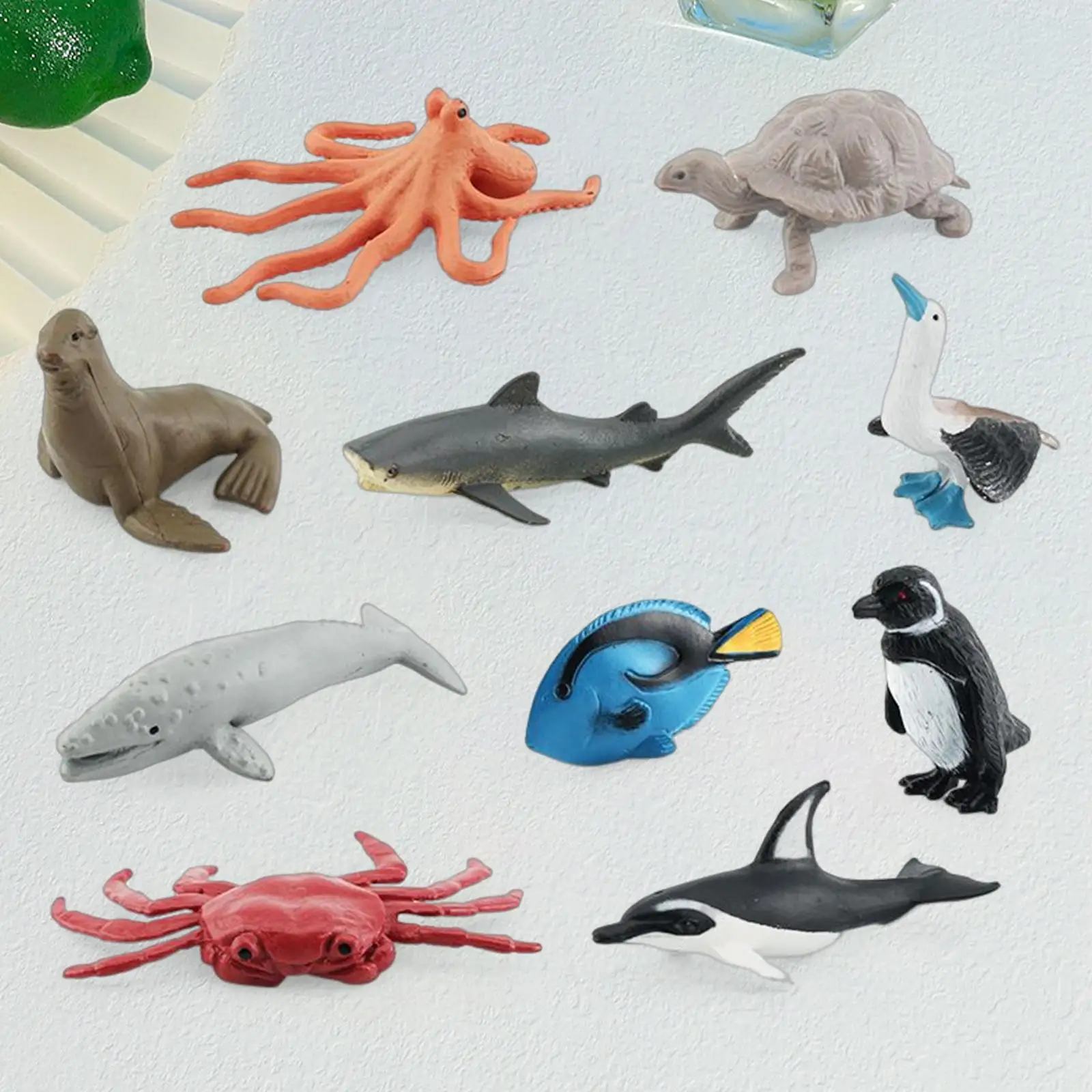 10Pcs Lifelike Marine Animal Figurines Kids Mini Figurines Models for Gifts