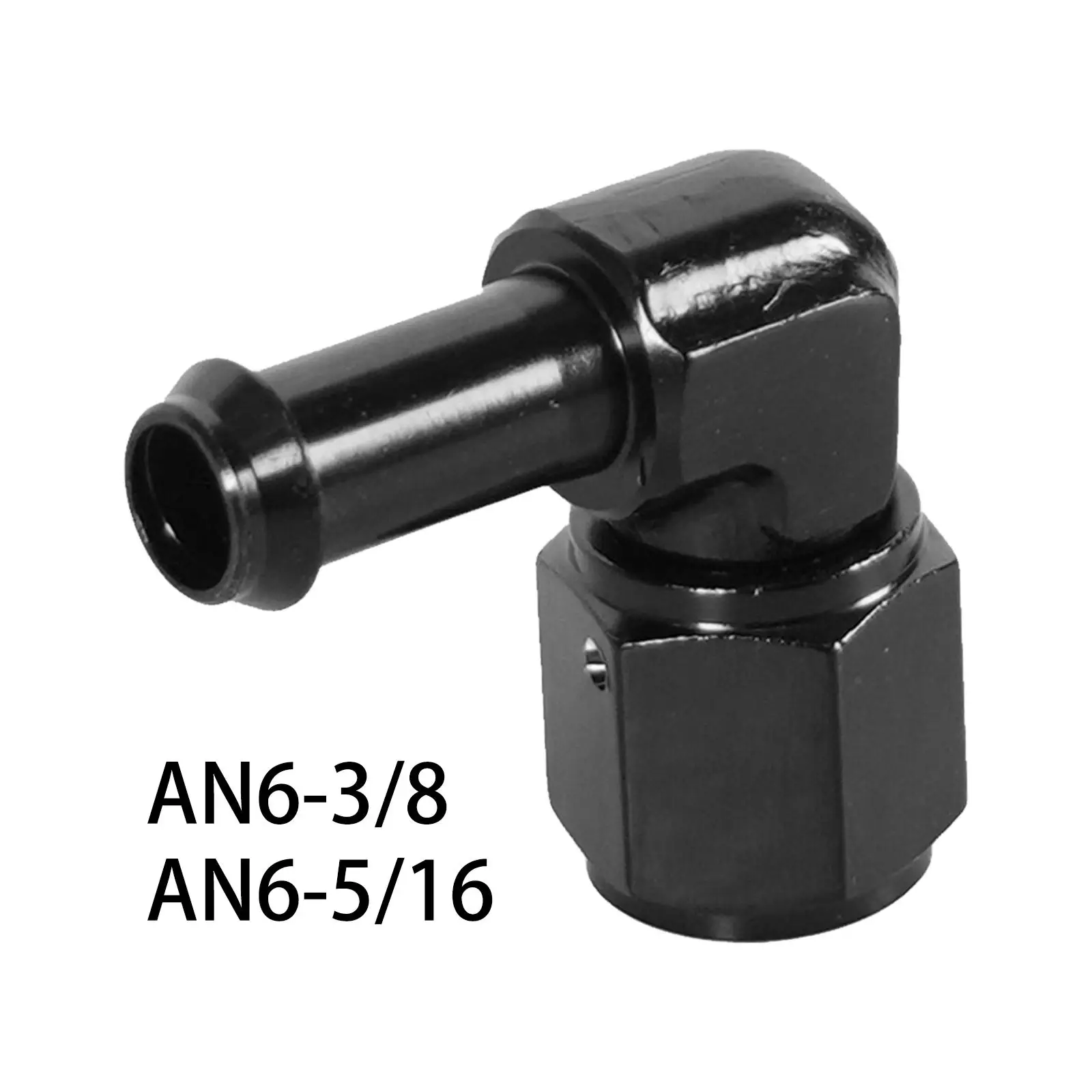 Aluminum Alloy 6AN Female Swivel Coupler 90 Degree Hose Barb Adapter Black Anodized Finish Easy to Install Accessories Component