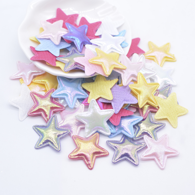 100 Stück 25 mm bunte Stern-Applikationen für handgefertigte Mütze, Basteln, Kleidung, Nähen, Patches, DIY-Kopfbedeckung, Clips, Schleife, Dekor-Zubehör – Detail 1