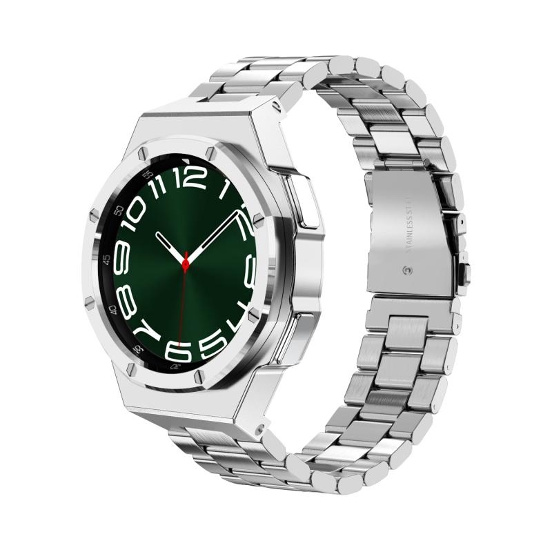 Modification Kit Case For Samsung Galaxy Watch6 Classic 47mm 43mm Stainles Steel Metal Strap Bracelet Galaxy6Classic Rubber Band