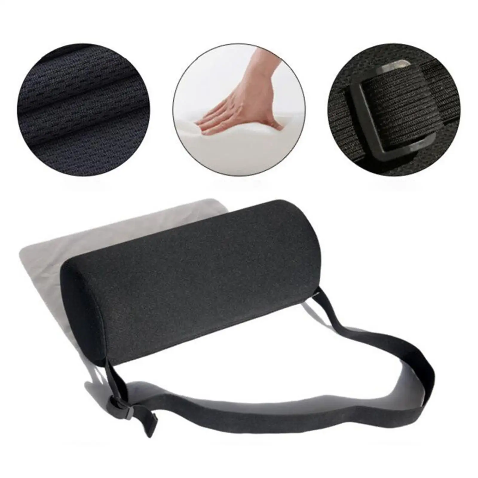 Waist Cushion Lower Back Pillow Adjustable Buckle Accessory for Recliners