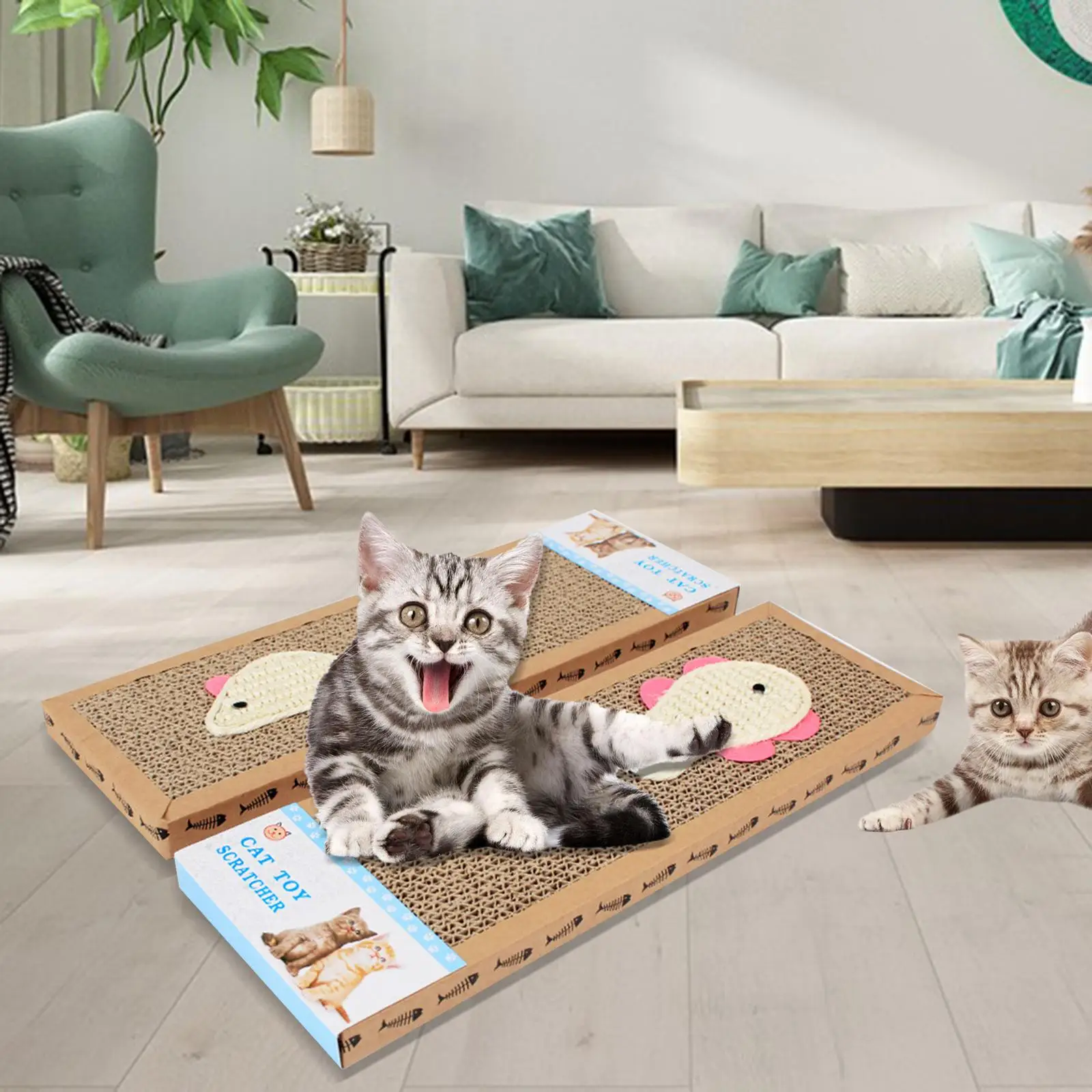2Pcs Durable Cat Scratcher Pads Furniture Protector Cat Toy Cats Scratching