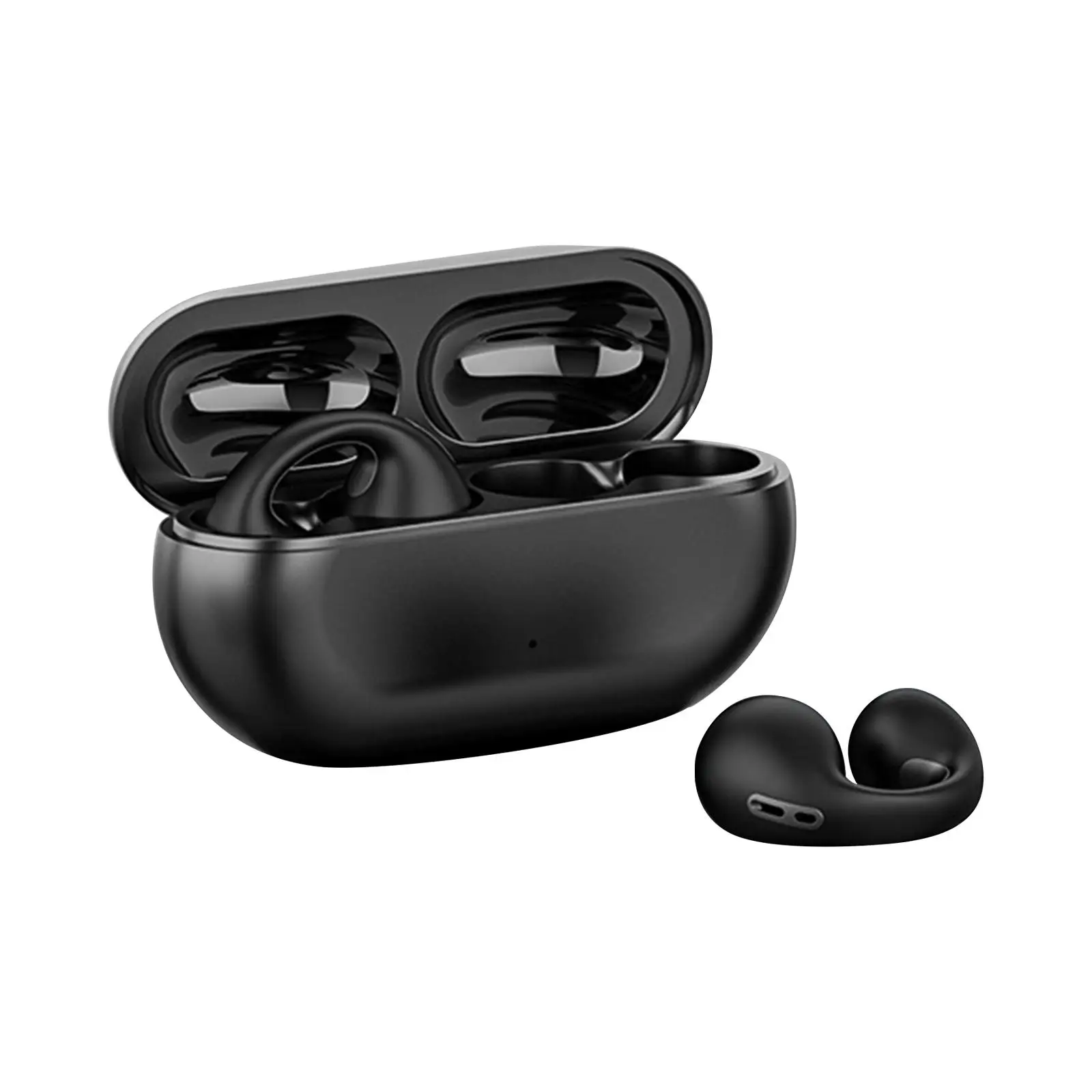 Clip On Wireless Earphones Comfortable to Wear Dual Noise Reduction Sport Earbuds Headset Earpiece for Running Driving Fitness