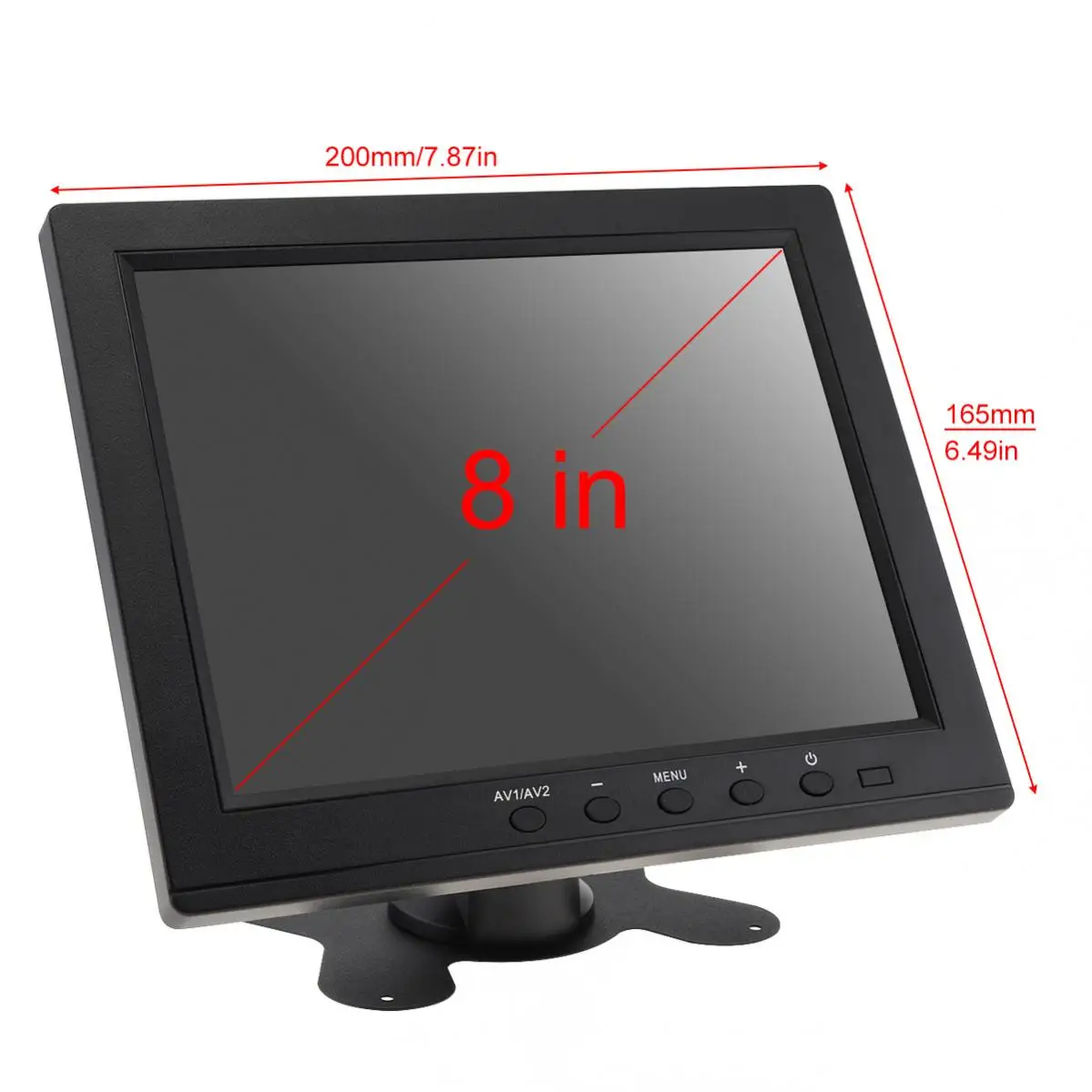 8-дюймовый светодиодный монитор HD TFT-LCD цветной монитор Мини ТВ  компьютер 2-канальный видеовход с динамиком VGA HDMI для автомобиля |  AliExpress