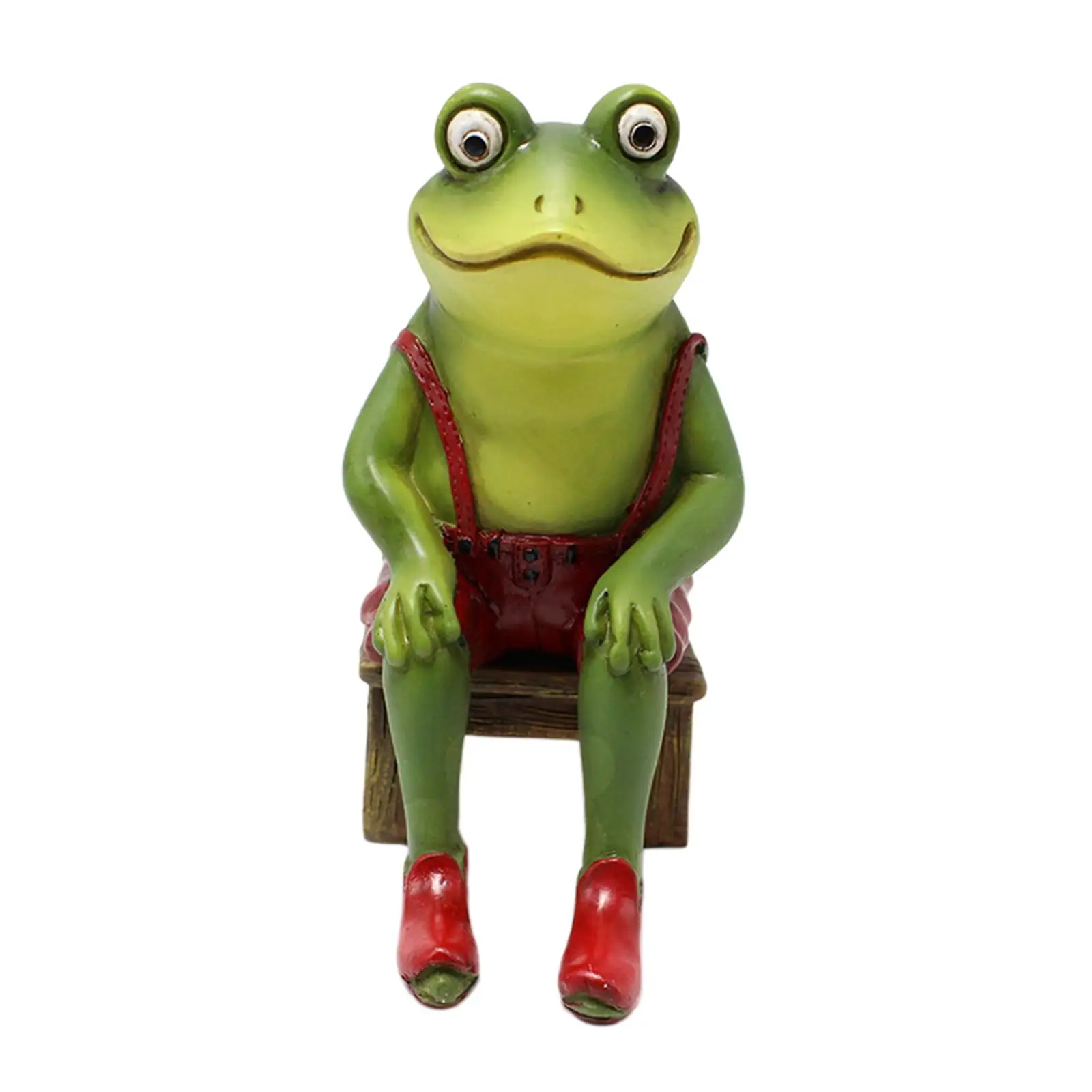 Novelty Frog Figurine Craft Sculpture for Tabletop Bedroom Decorations
