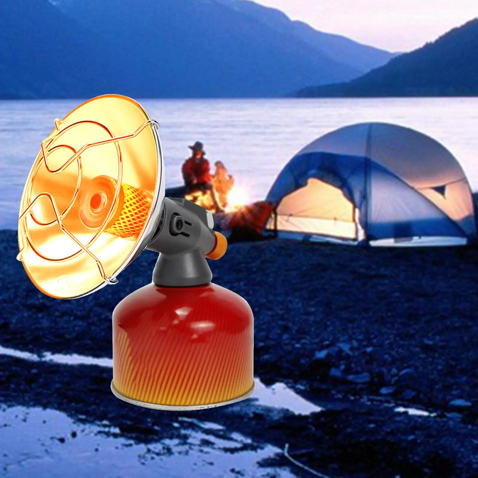 Mini Camping Tent Gas Butane Heater with Piezo Ignition with Control Valve Warming Tent Copper Warmth Safe for Patio Ice-Fishing