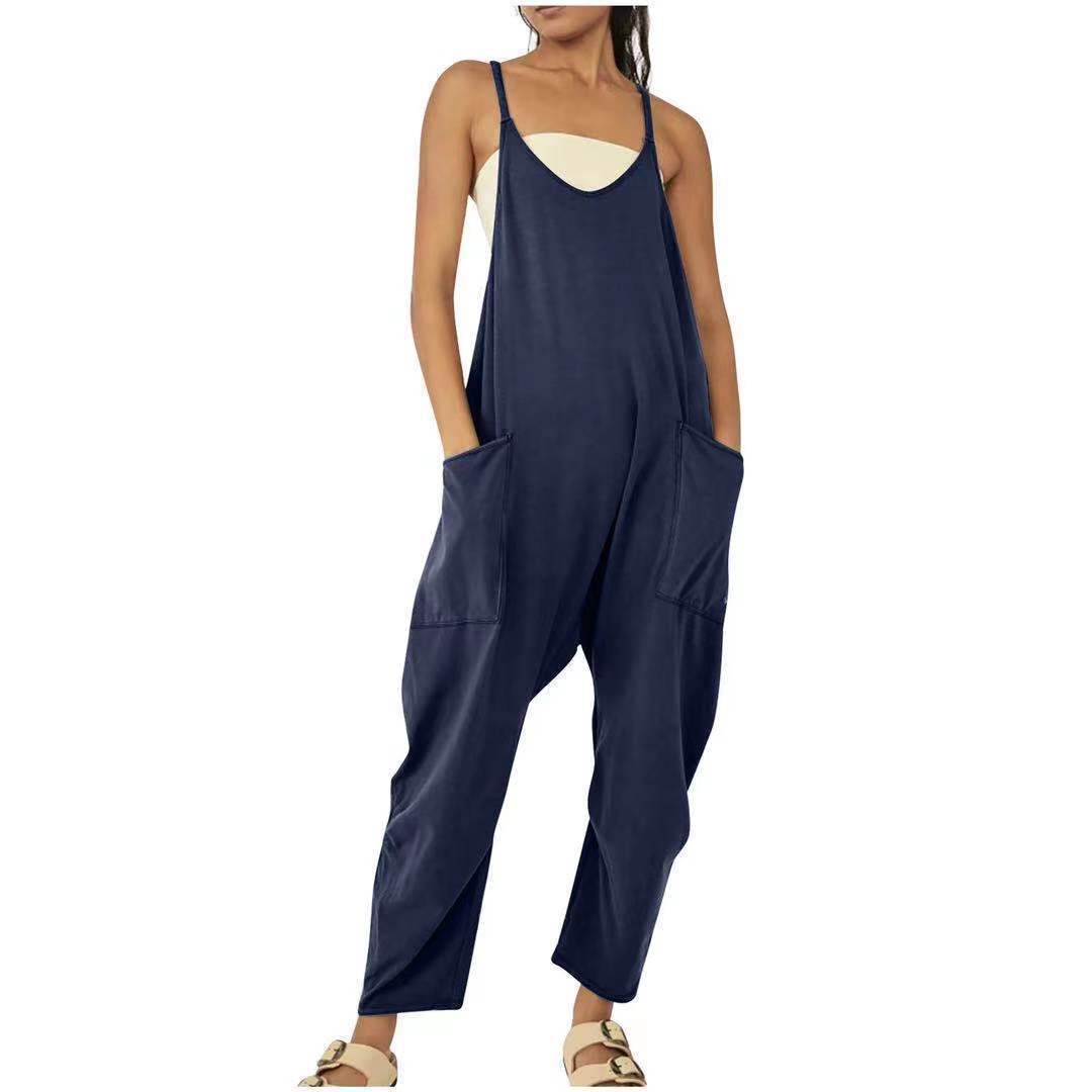 de espaguete feminino, macacão longo, verão, 1 pc