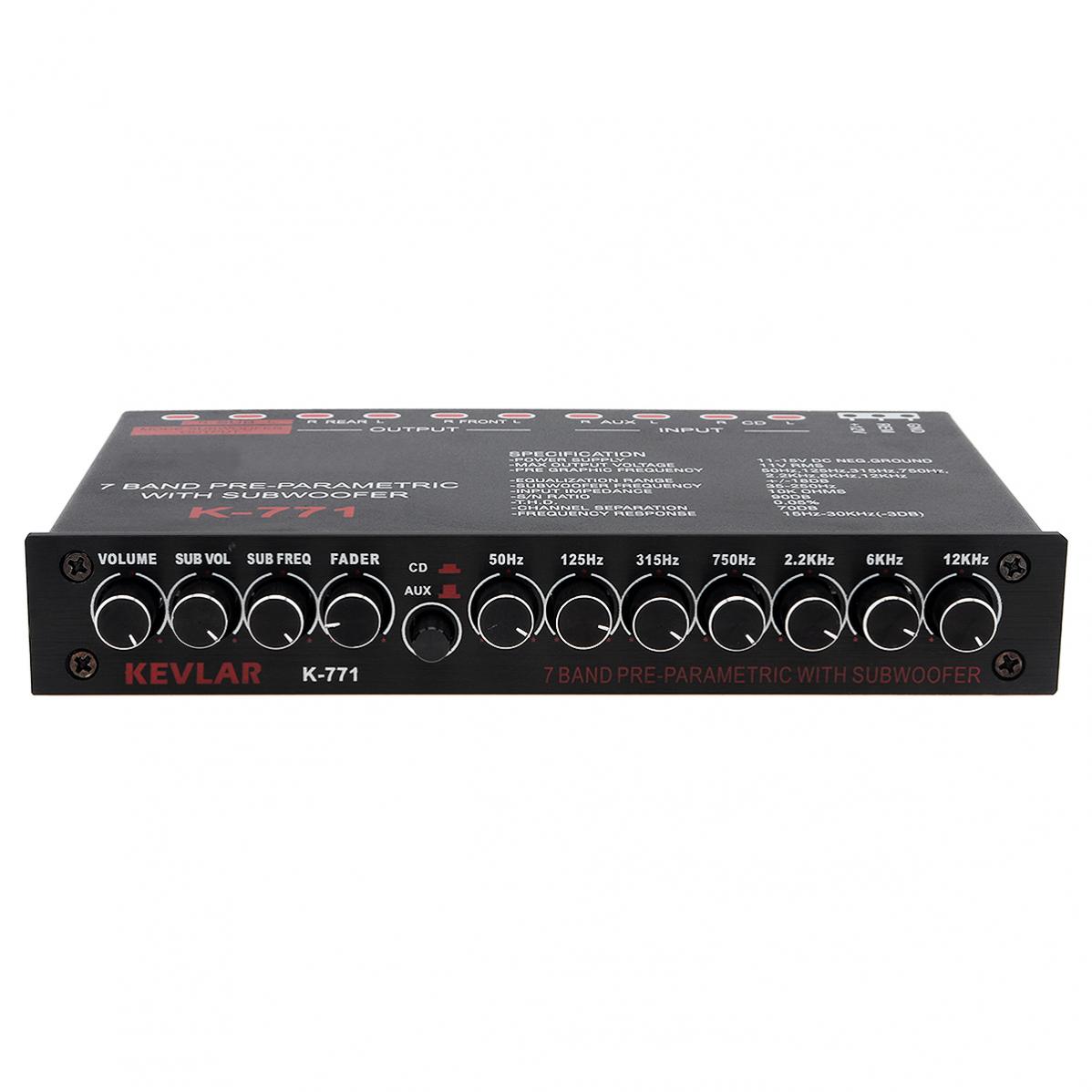 Title 5, 7band Car Audio Equalizer EQ Frequency Adjustab...