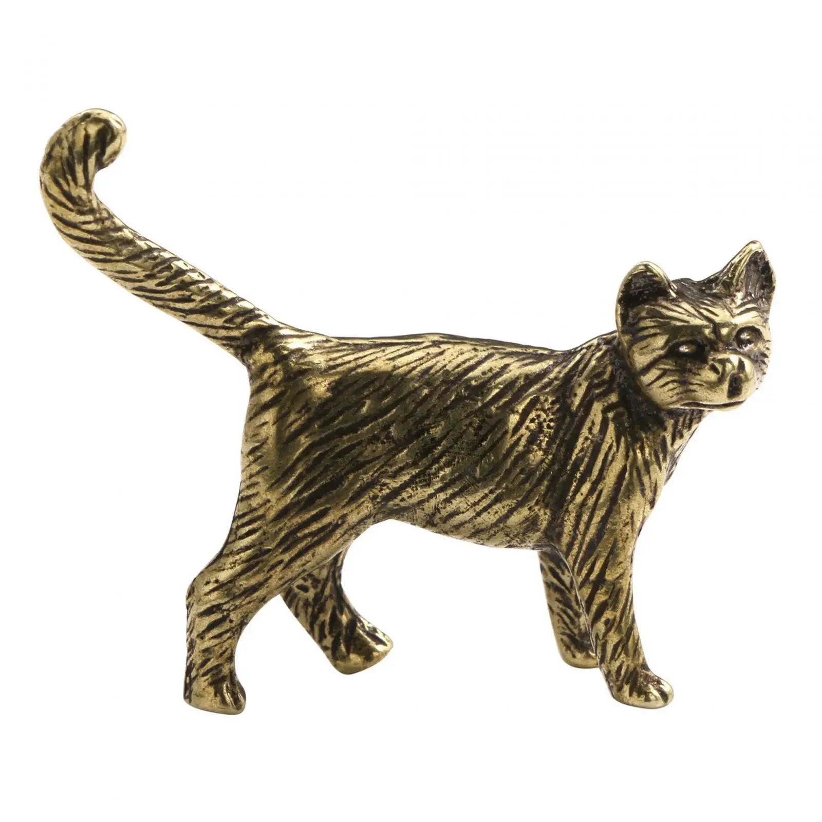 Cat Copper Sculpture Excellent Craftsmanship Crafts Collectible Animal Figurine