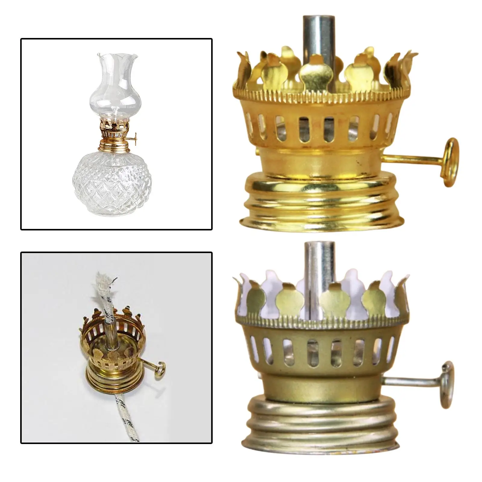 Oil Lamp Burner Vintage Oil Lamps Burner Indoor Parts Adjustable Oil Lamp Holder for Retro Oil Lamp Desktop Oil Lamp