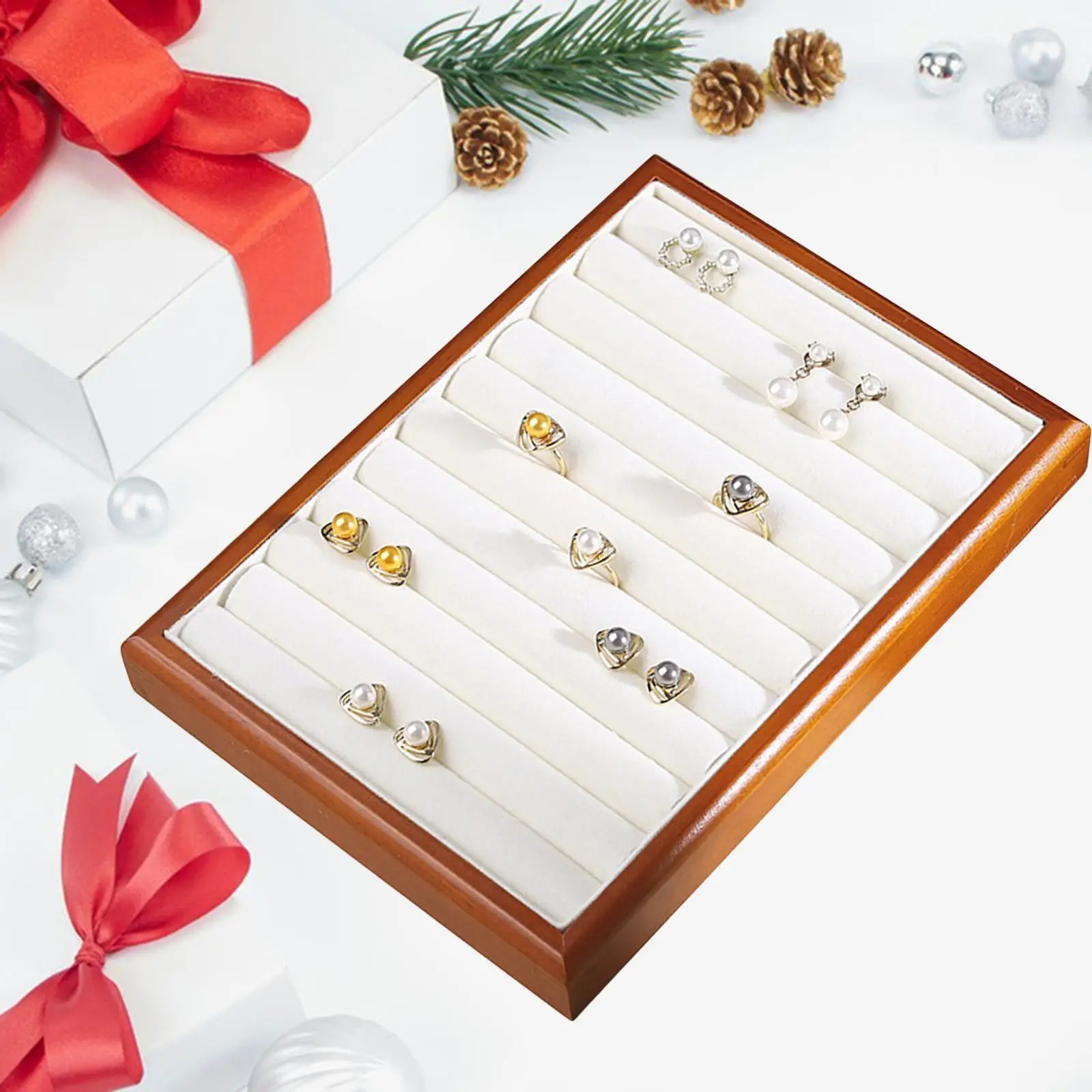 Jewelry Box Earring Organizer Tray Wooden Showcase Watch Box Storage Box Storage Case Jewelry Organizer Tray Jewelry Tray