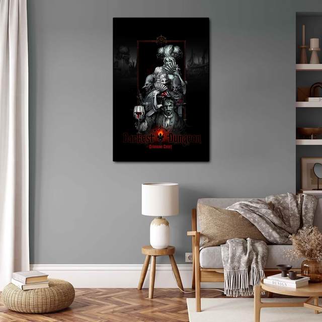 Durkest Dungeon on canvas, Dungeon print, Geek Gift, Video Game selling wall decor, Role playing game art, Gamer Room decor, Geek Life