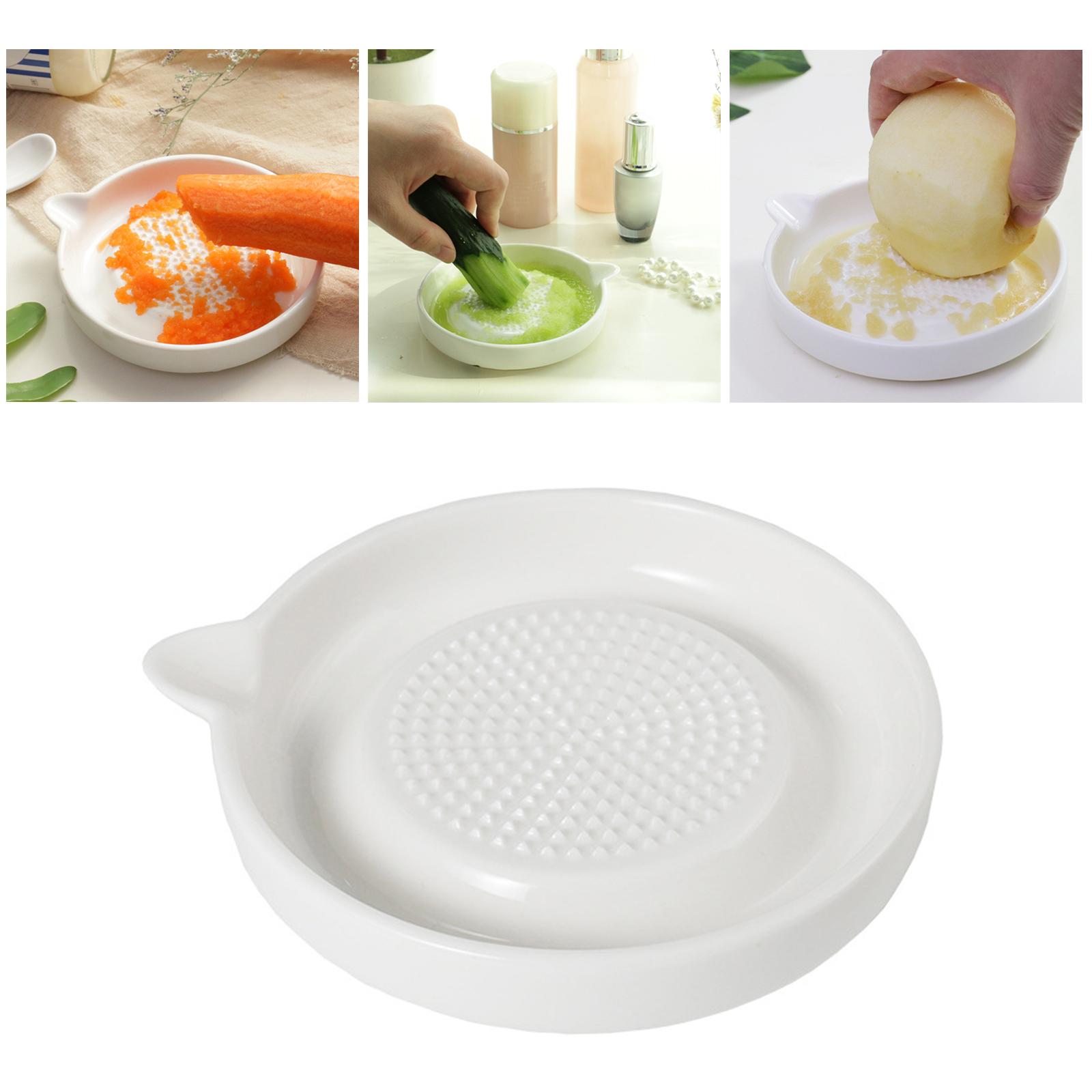 Ceramic Garlic Grater Food Grinding Disc Kitchen Gadgets Dishwasher Safe Ginger Grater for Lemon Fruit Cucumber Carrot Grinding