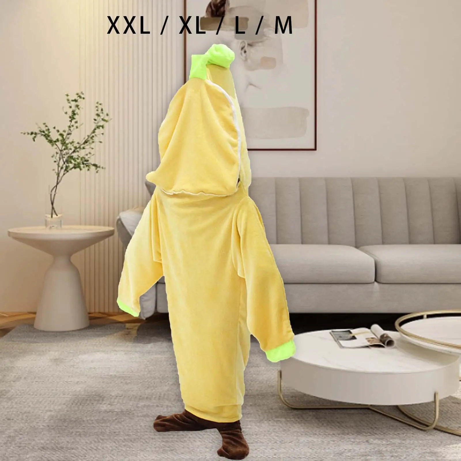 Banana Blanket Wearable Hooded Home Cosplay Banana Costume Nightgown Warm Fruit Sleeping Bag Blanket Sleeping Bag for Kids Soft