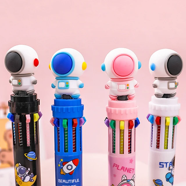 10 Colors Cartoon Astronaut Ballpoint Pen School Office Supplies