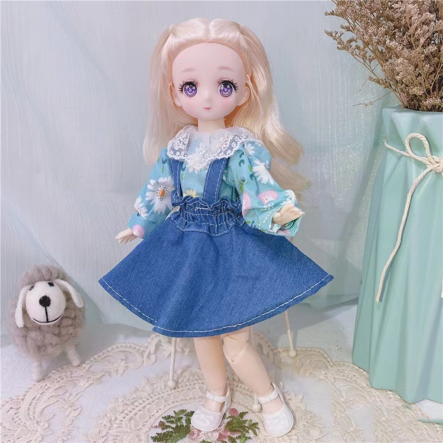 1/6 Kawaii Doll 30cm Cute Blyth Doll Joint Body Fashion BJD Dolls Toys with Dress Shoes Wig Make Up Gifts for Girl pullip