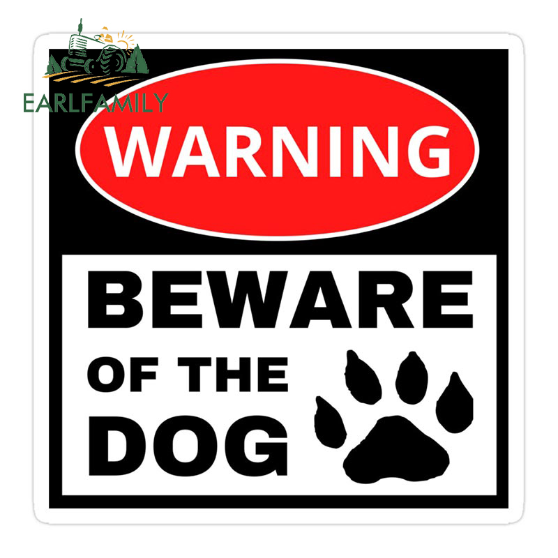 Title 7, EARLFAMILY 13cm x 9.7cm WARNING Beware of Dog S...