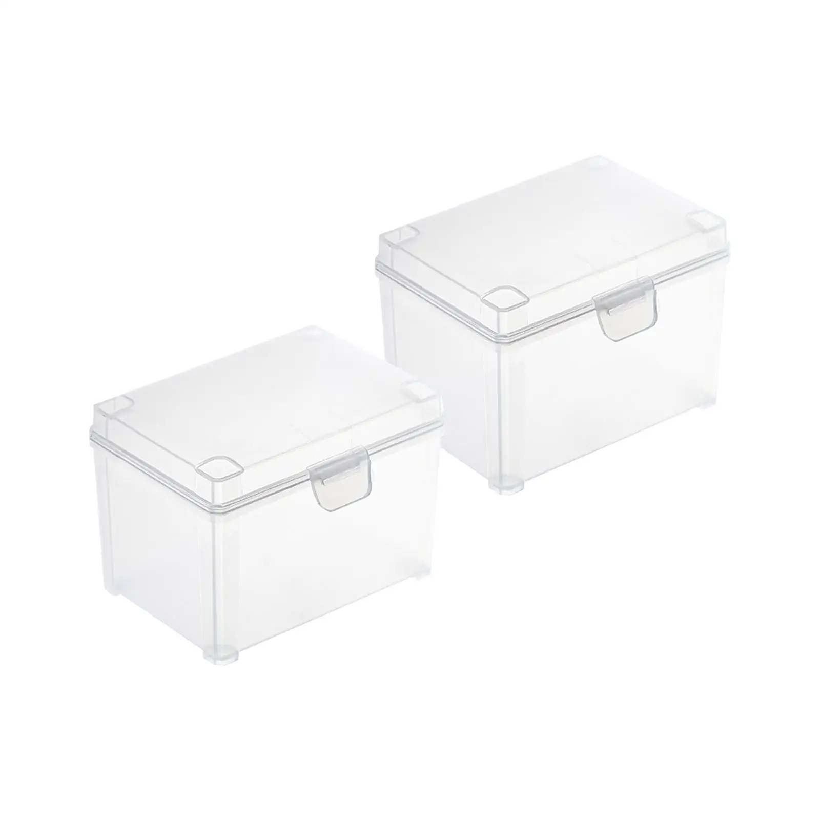 2Pcs Small Items Organizer PP 9.5x6.3x6.5cm Rectangle Cards Storage Cases for Collecting Small Items Clips Jewelry Office Home
