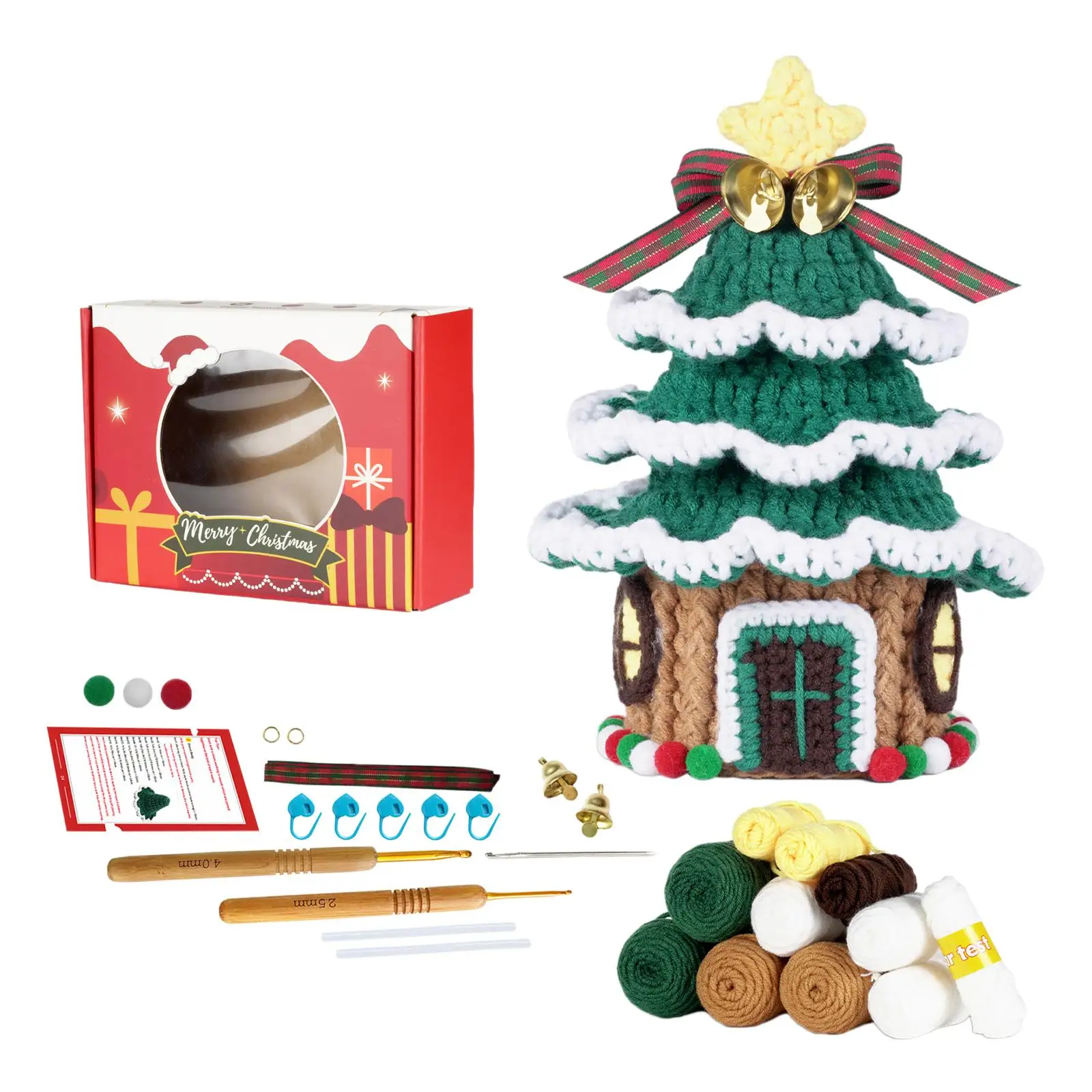 Christmas Crochet Kits Sewing Craft Handmade DIY Crochet Doll Kits for Patios Christmas Tree Fireplaces Christmas Gift Porches