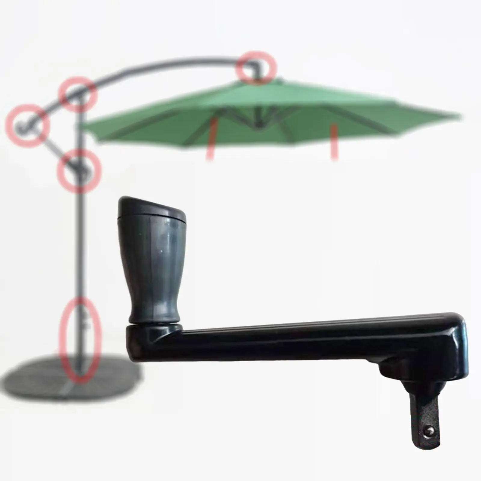 Outdoor Umbrella Rocker Handle Heavy Duty Parasol Adjustable Replace Umbrella Attachment for Courtyard Garden Balcony Yard