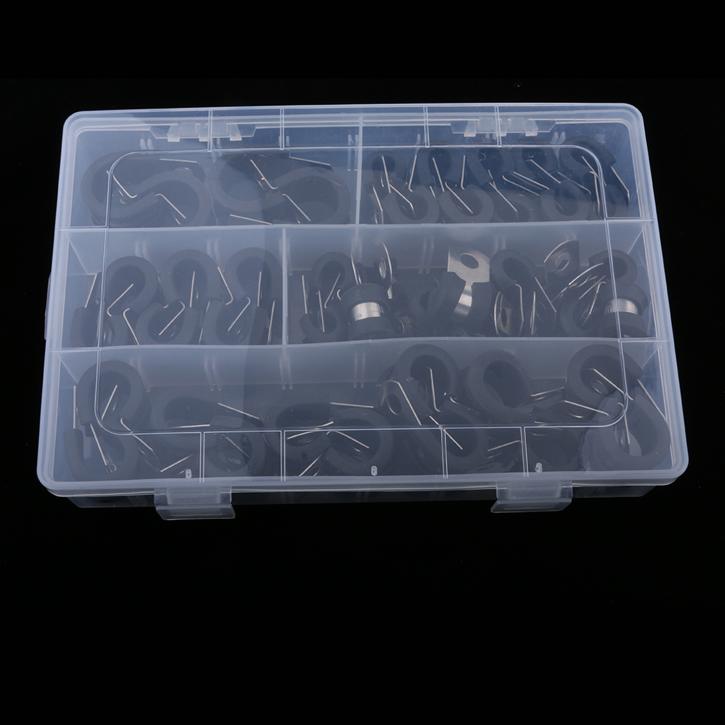 304 Stainless Steel Rubber Cushion Hose Cable  Clamps Assortment