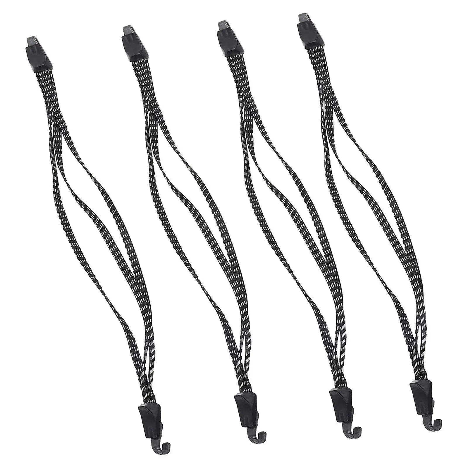 4x Bungee Cords with Hooks Motorcycle Luggage Rack Straps for Cart Tie Down