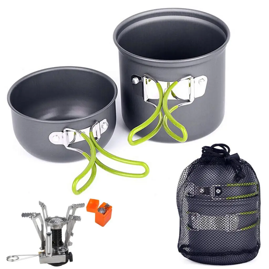 Outdoor Cookware Mess Kits Non-Stick  Bowl Compact Utensil