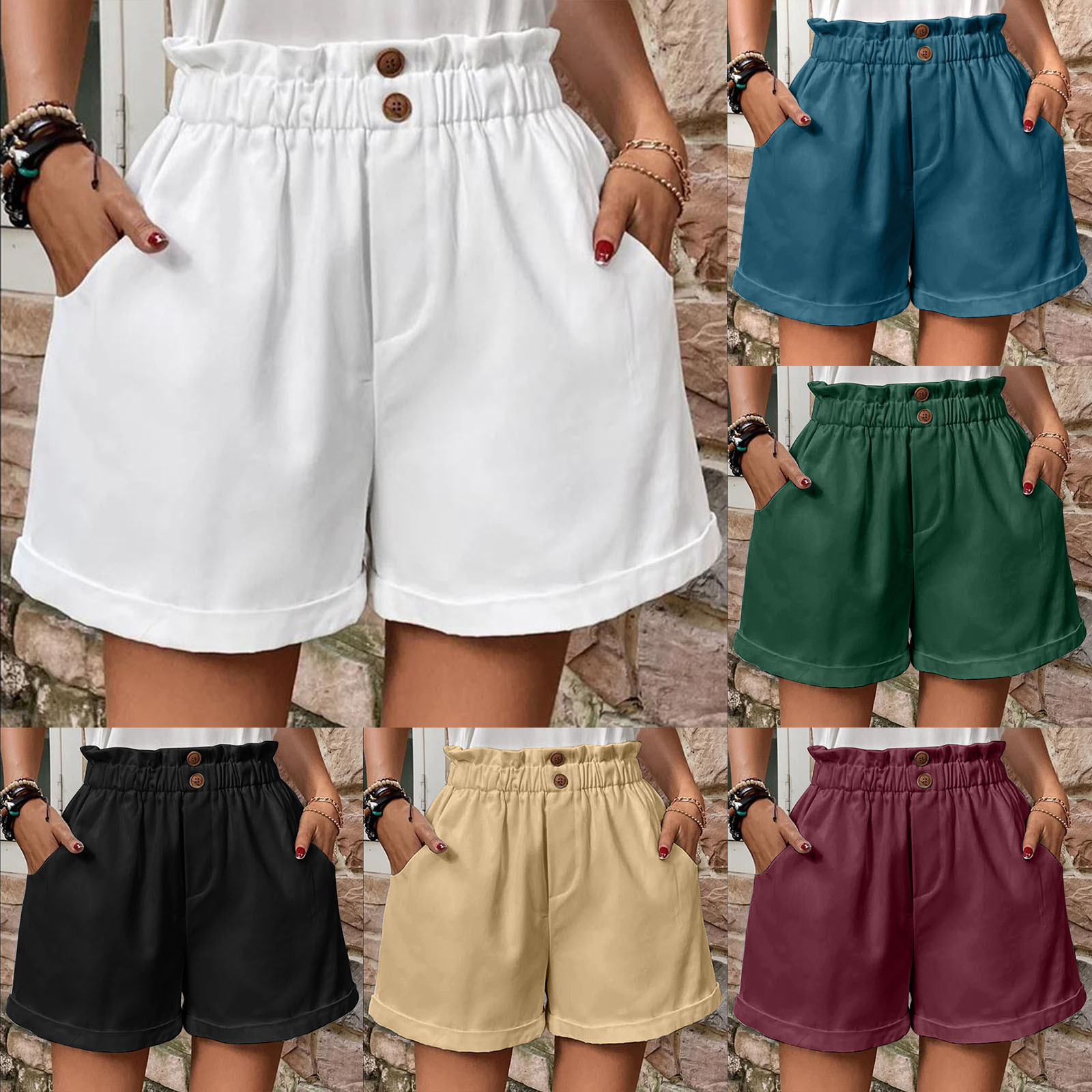 Women's Shorts 2023 Summer High Waisted Casual Shorts Loose Bottoms