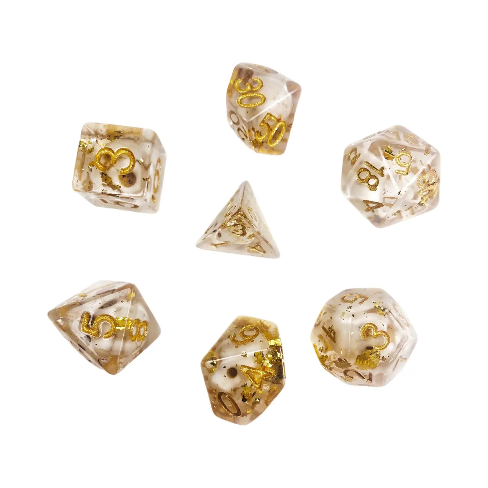 7Pcs Polyhedral Dicess Set with Skull D6 D4 D8 D10 D12 D20 for Tabletop Game