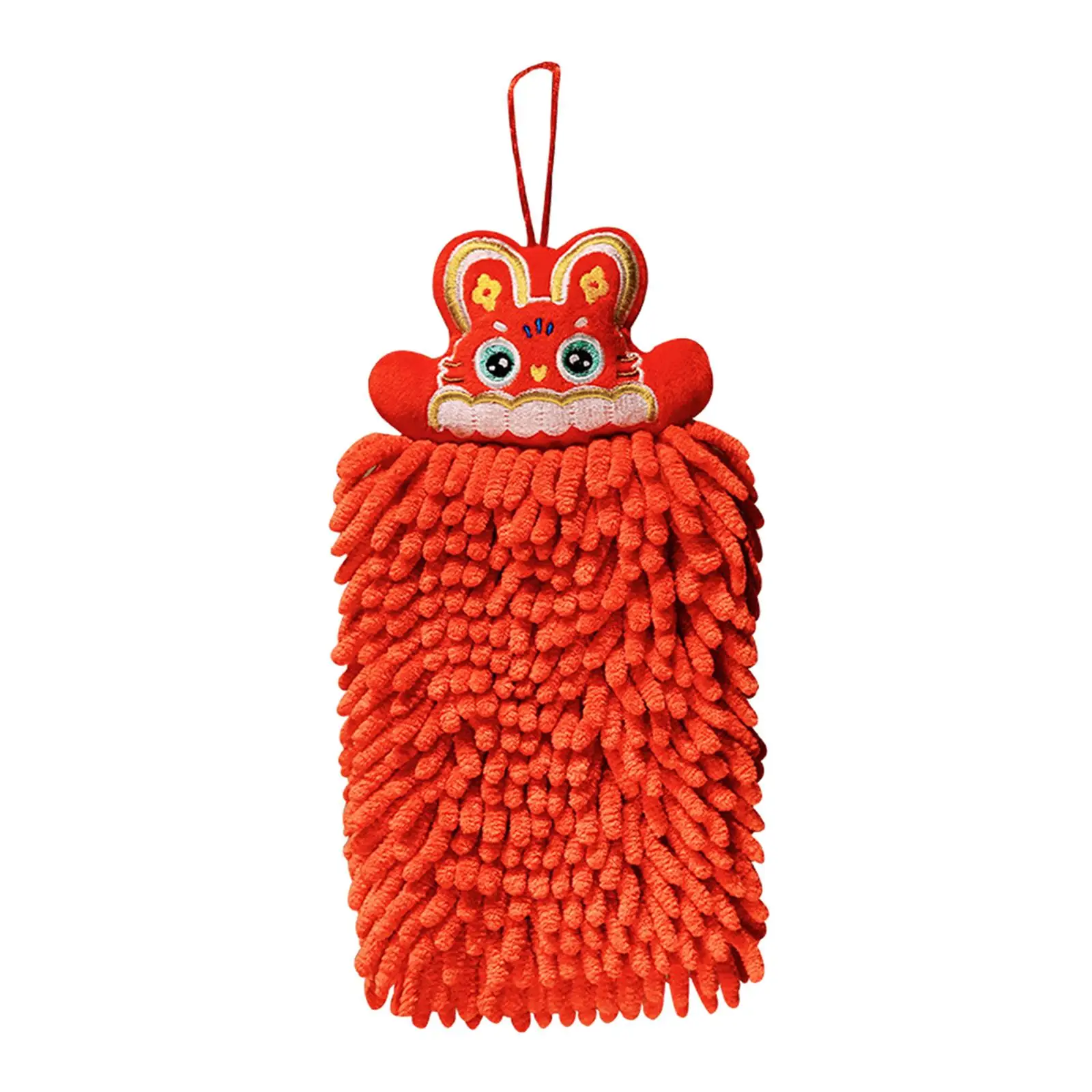 Chenille Soft Hanging Hand Towels Wipe hand Drying Chenille with Hanging Loop Bunny Absorbent Soft Towels for Bathroom
