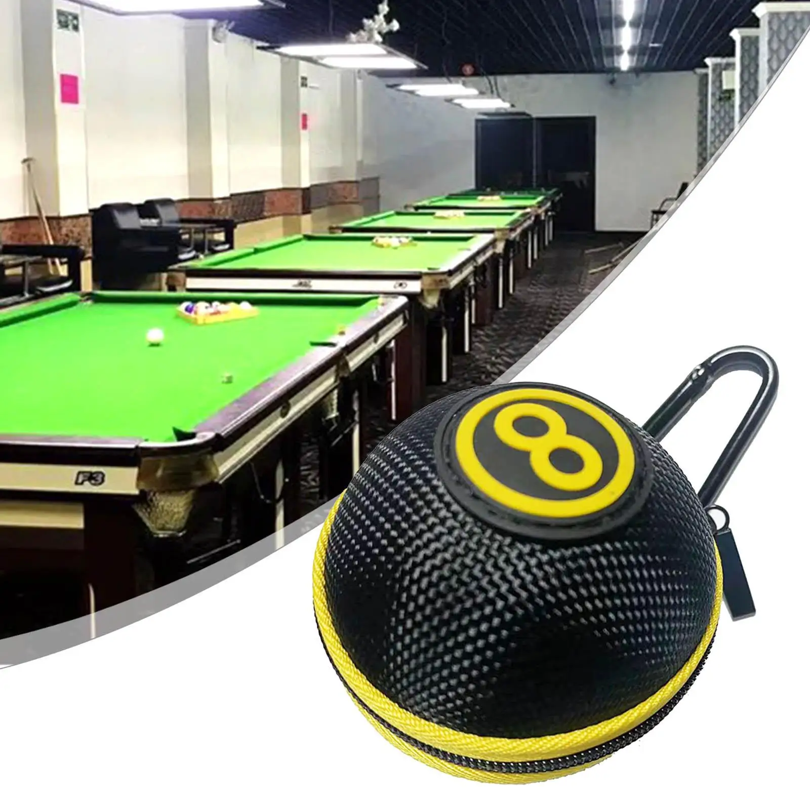 Premium Cue Ball Case Protector Holder Cue Chalk Bag Travel to Cue Stick Bag Carrying Bag for Attaching Cue Ball Billiard Ball