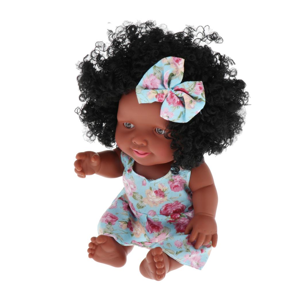 11 Inch African American Baby Black Doll, Lifelike Silicone  Newborn Baby