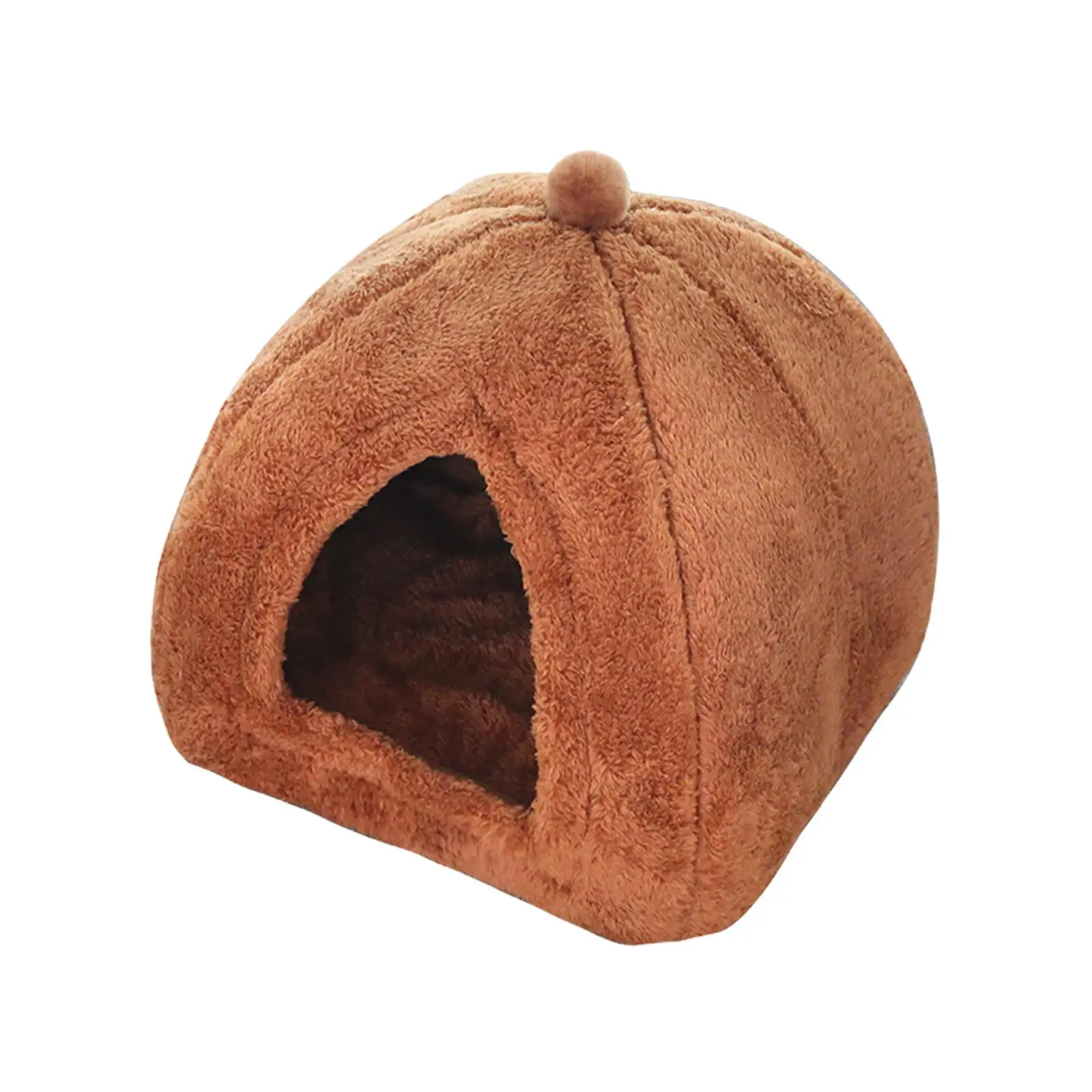 Plush cave Bed puppy Tent Semi Enclosed Comfortable for Small Animals