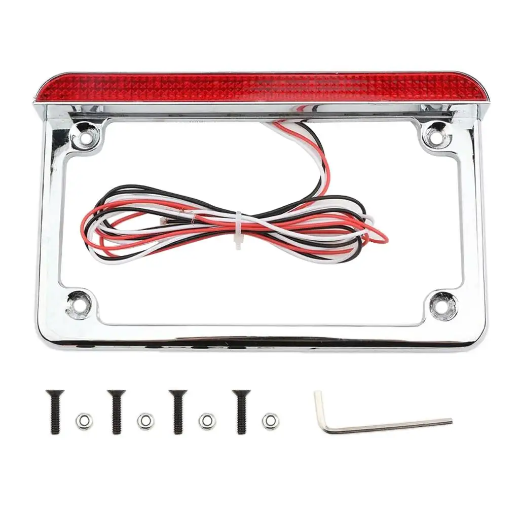 Universal License Plate Holder For Motorcycles With LED Light, Singnal Rear Light