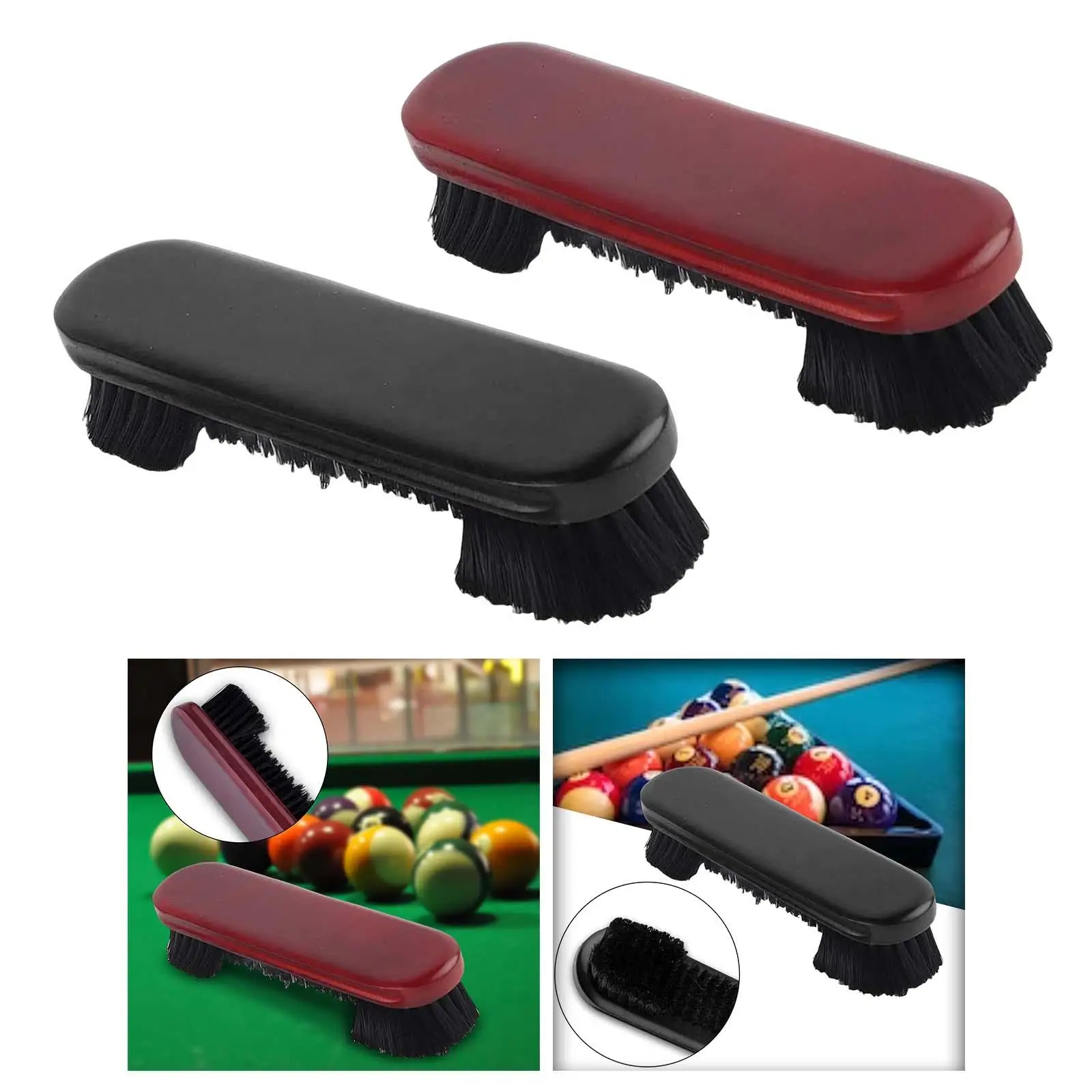 Wooden Billiard Pool Table Brush Cleaning Tool PVC Bristles Premium Cleaning Brush Cleaner 9 Inches Pool Snooker Accessories