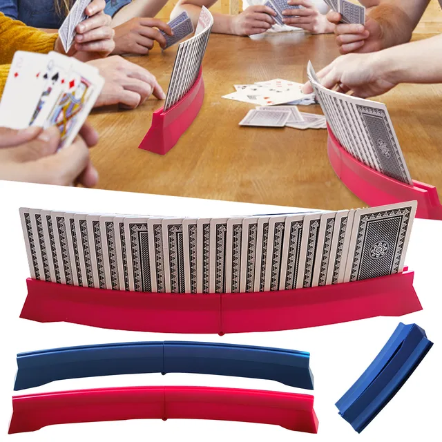 Portacarte per carte da gioco a mani libere curvo pieghevole porta carte da  gioco in plastica accessori Base Poker pigro per festa 35cm