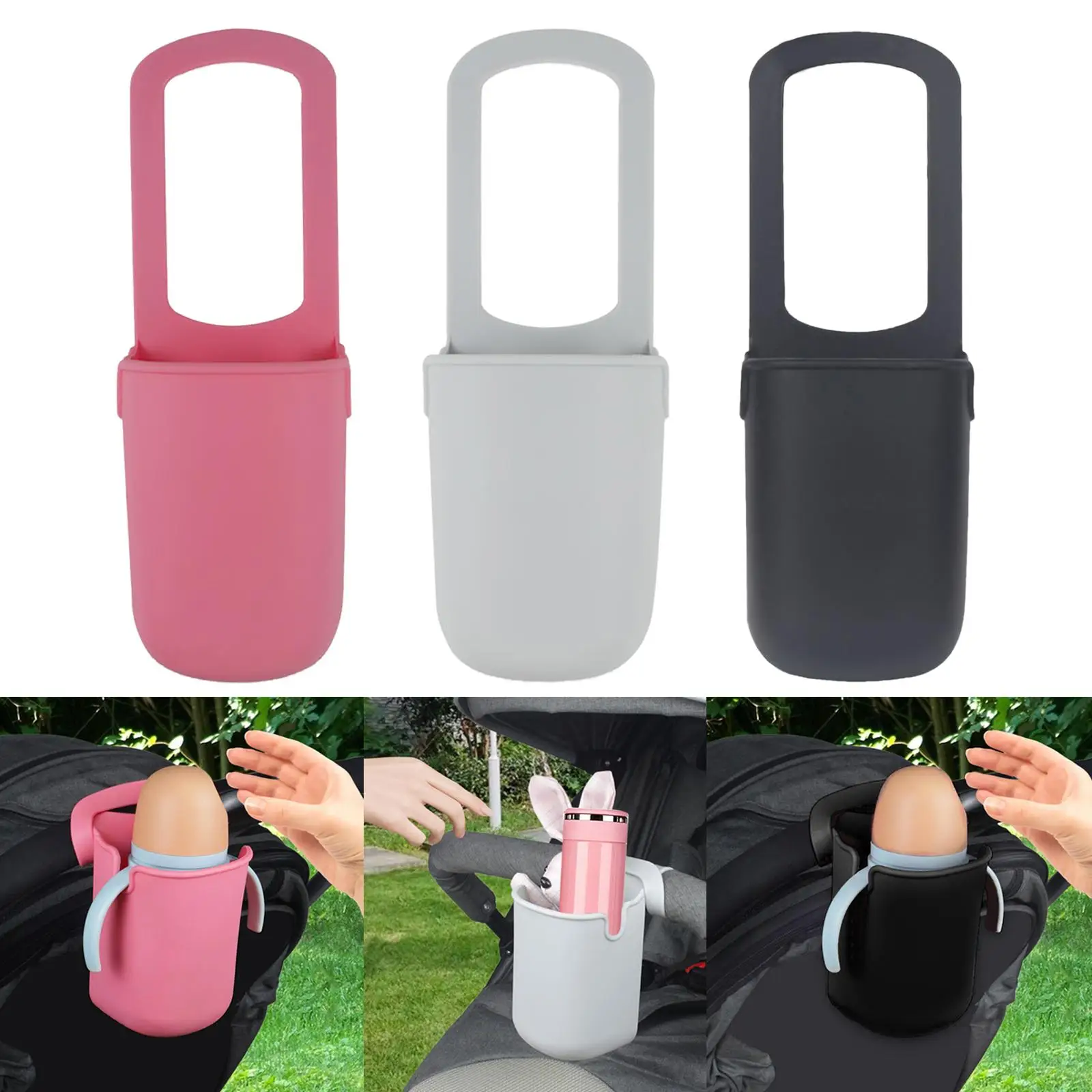 Bike Cup Holder Keys Bike Water Bottle Holder Silicone Stroller Cup Holder for Pushchair Stroller Tricycle Picnic Lawn Chairs