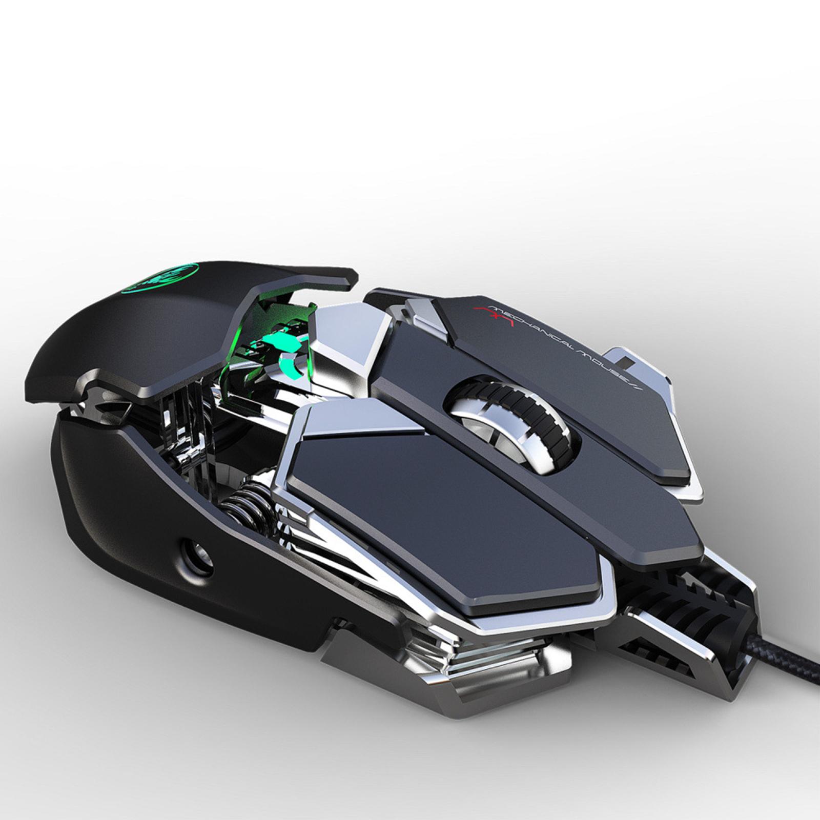 USB Wired Gaming Optical Mouse Mice 9 Buttons (Black) High Performance 6 DPI Settings up to 6400 DPI with RGB Lighting Durable