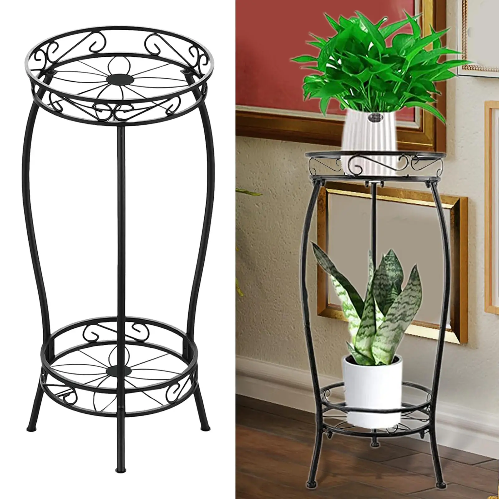 Iron Flower Pot Stand Planter Shelves Floor Standing for Living Room Indoor Outdoor