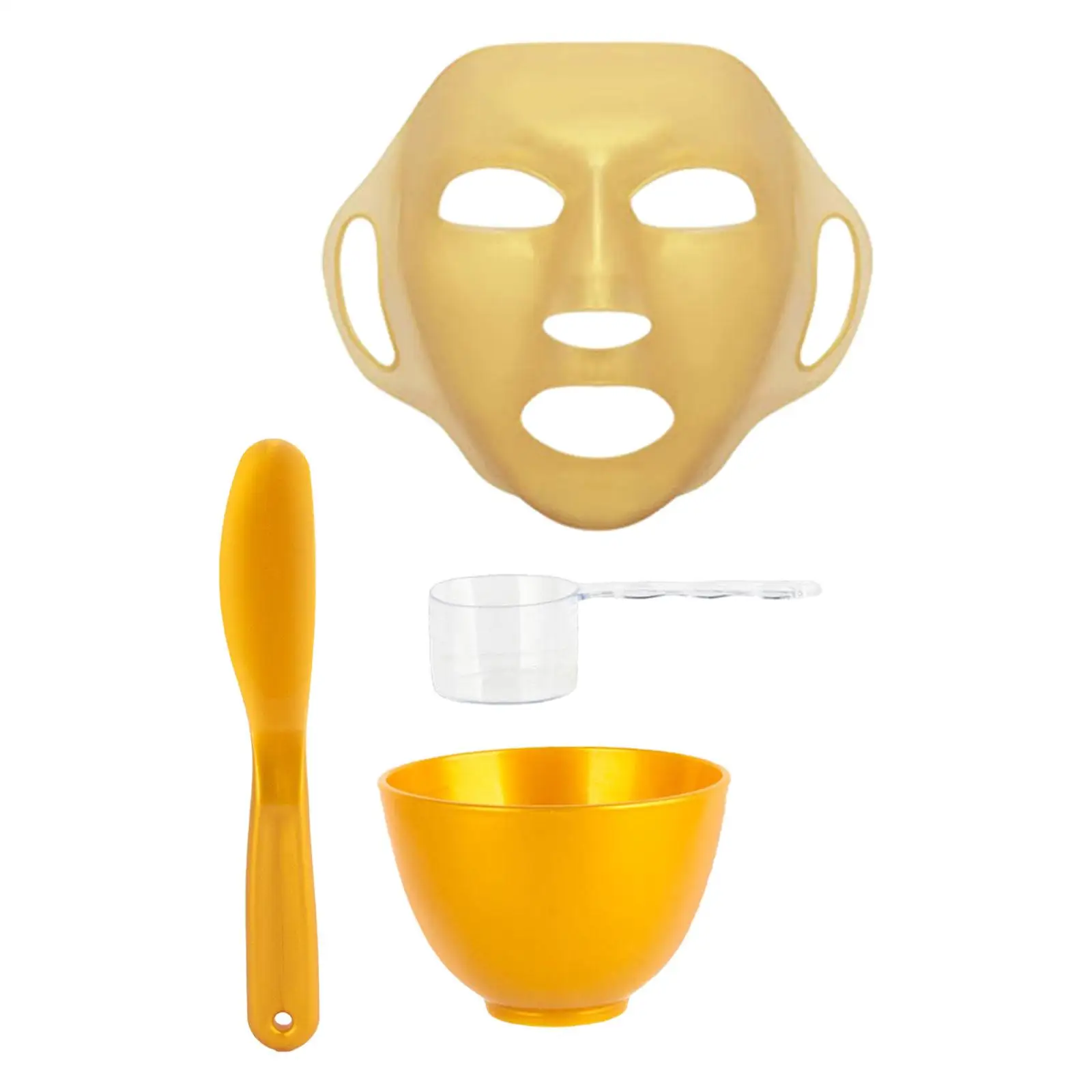 4Pcs Set DIY Facial Mask Tool Set Mixing Bowl Mask Spatula Face Mask Cover Silicone Facial Mask Mixing Tool Kit Skincare