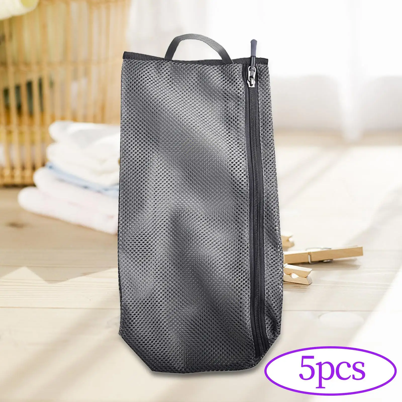Portable Zipper Cosmetic Bag Pouch Breathable Multipurpose Ultralight Mesh