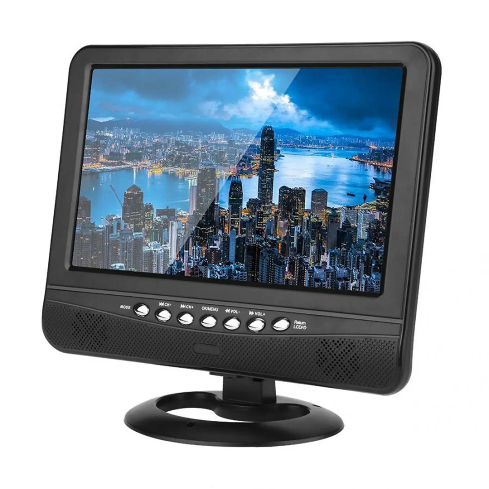 Portable 9.5 inch Car Analog TV LCD 3D Radio Color Screen Mini Thin Digital Wide Viewing Angle Video Player Monitor EU