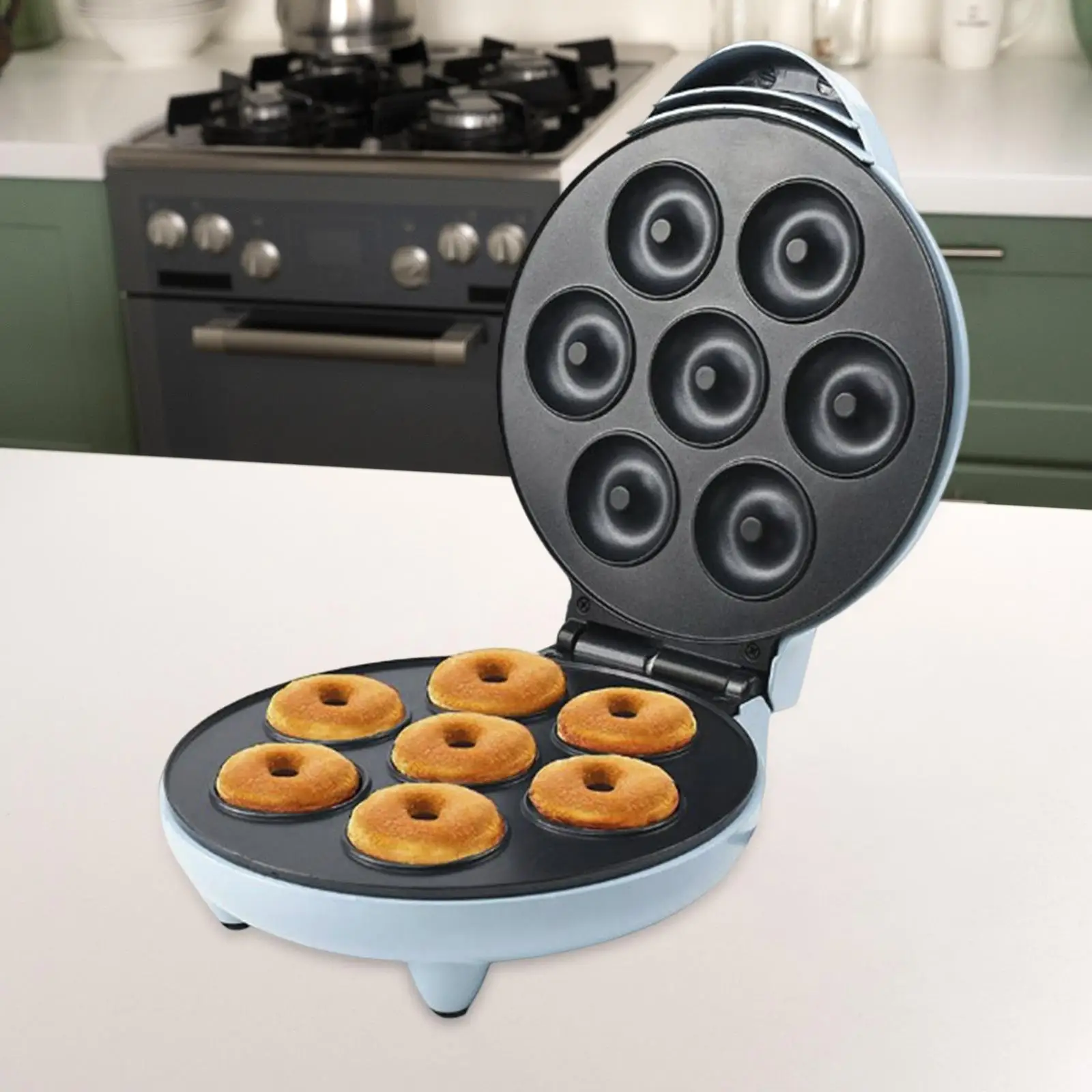 Donut Maker Nonstick Household Cake Machine Automatic Heating Egg Cake Bread Baking Machine for Commercial Use DIY Desserts