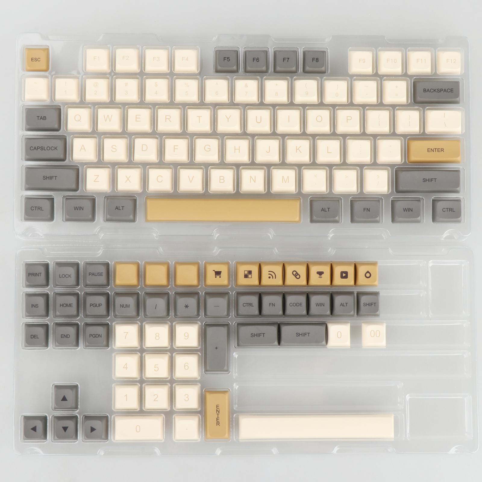 125 Keys PBT Keycaps with Storage Box Dustproof Waterproof Mechanical Keyboard Keycaps for Cherry MX Switch Laptop Computer