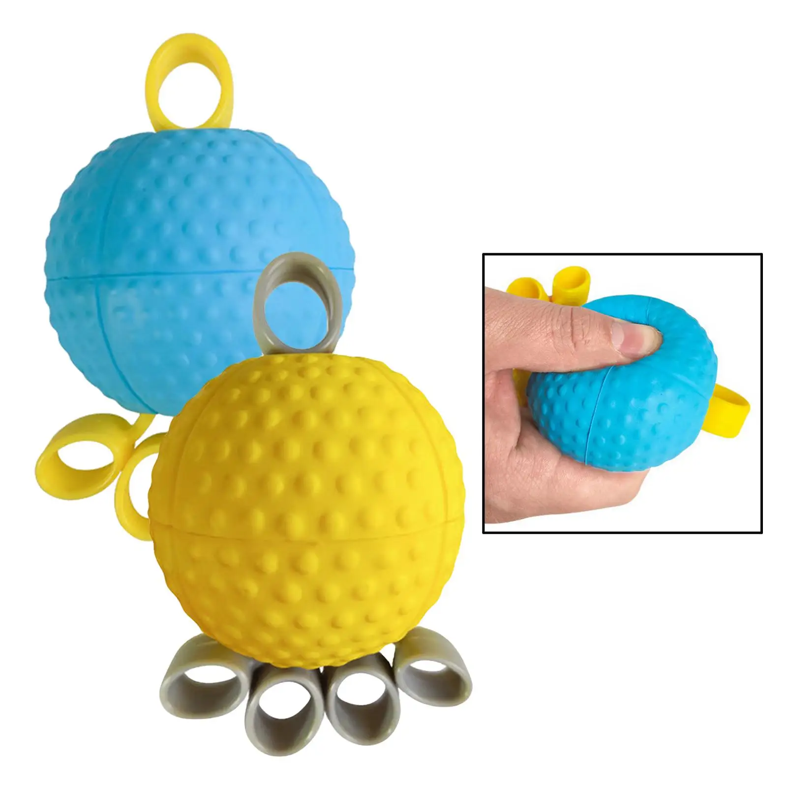 Finger Grip Ball Massage Hand Exerciser Training Equipment Finger Orthosis for Hand Cramps Elderly Therapy Ball Squeeze Ball