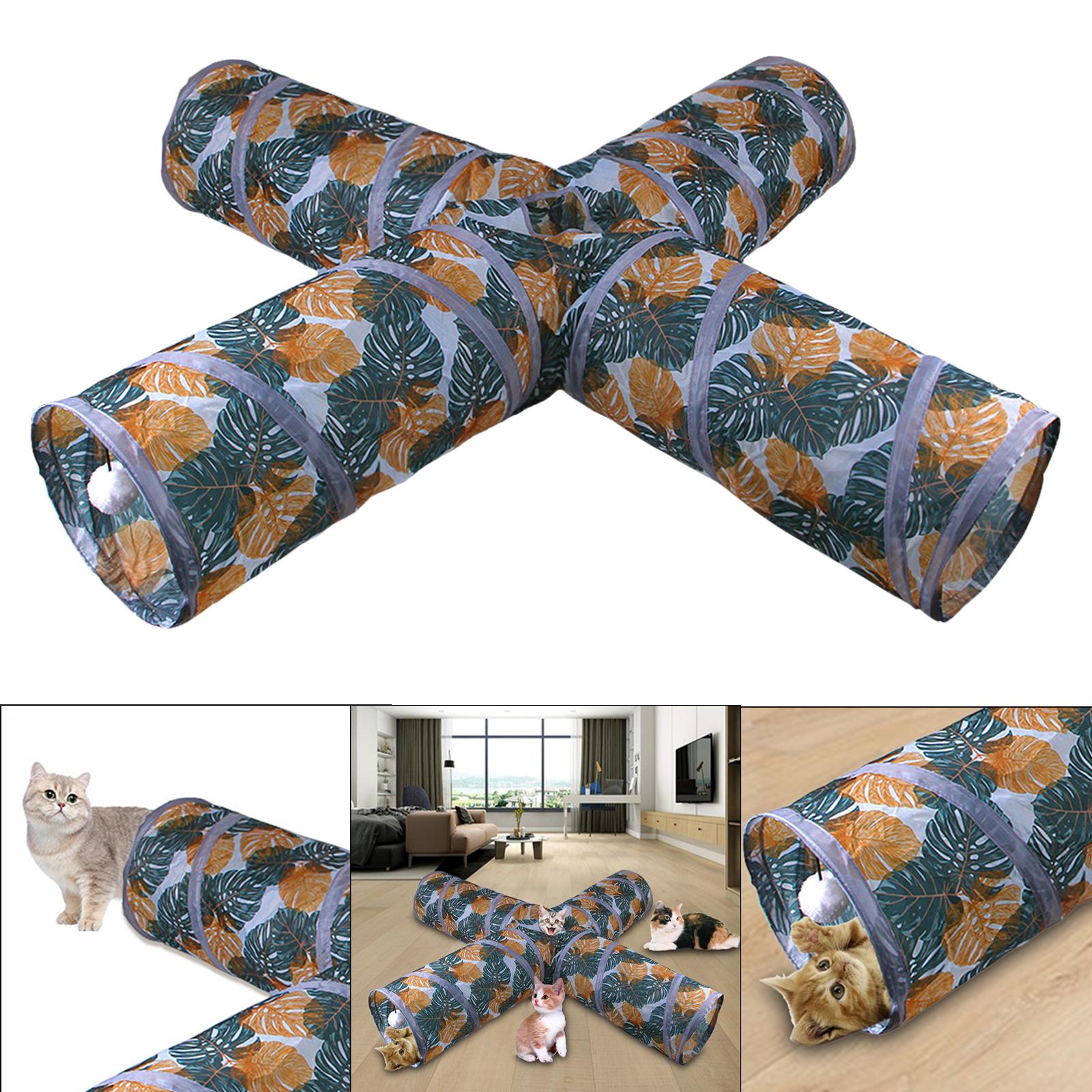 Soft Cat Tunnel Tube Collapsible Pet Toy Play Tent Bed with Ball Small Animals for Indoor Rabbits Hedgehog Rats Chinchilla