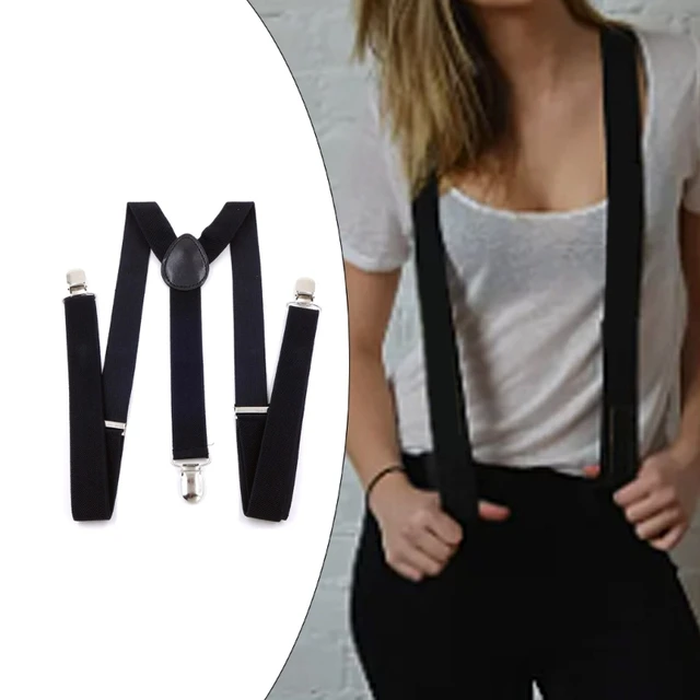 White Adjustable Metal Clip Accessory Suspenders - 1 Pack - Durable  Polyester, Stylish & Versatile Accessory - Perfect For Weddings, Events &  Everyday