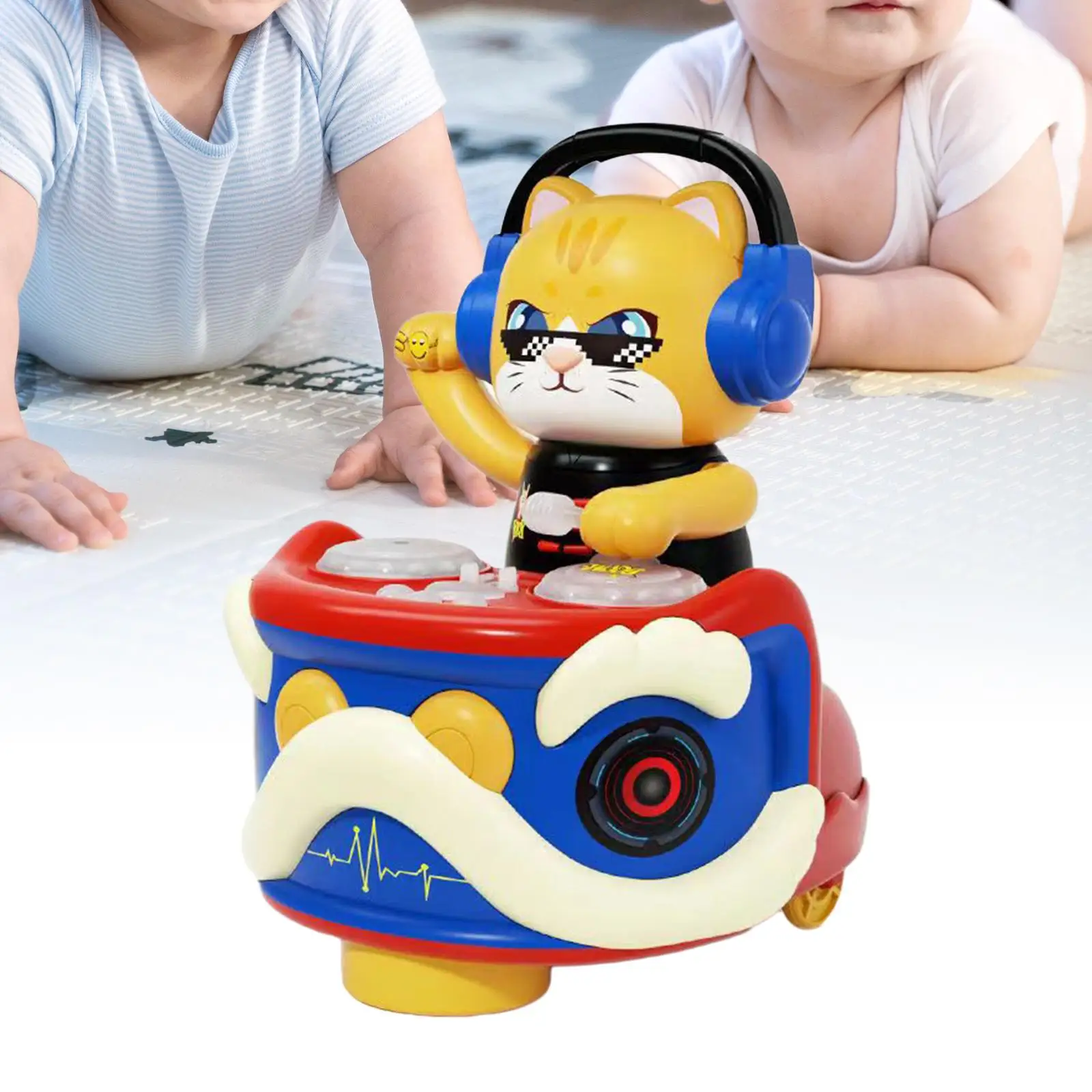 Dancing Cat Universal Wheel Baby Toy for Ages 1-3 Years Old Travel Toy Child