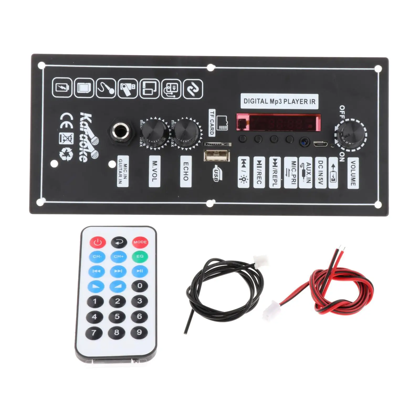 Bluetooth 5.0 MP3 Amplifier Board Car Stereo Digital Display Heavy Bass Sound USB Lossless Wireless Radio Module